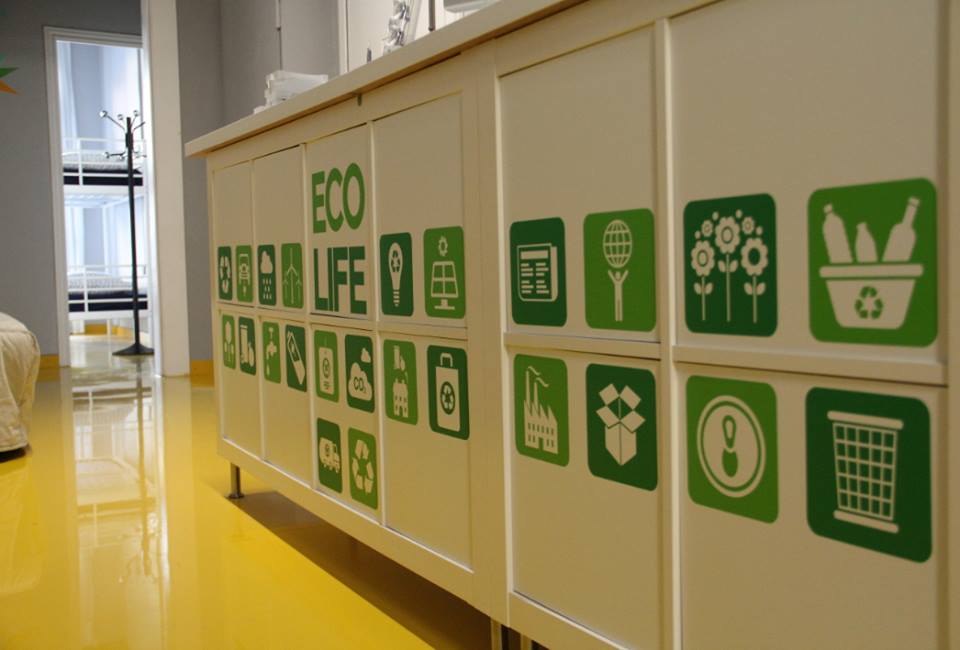 Free use of lockers in Barcelona youth hostel, Sleep Green ECO youth hostel in Barcelona Spain